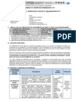 Sesion de Aprendizaje Comprension de Ensayos Argumentativos