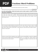 Dividing Fractions Word Problems Activity Sheet