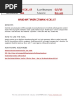 Hard Hat Inspection Checklist