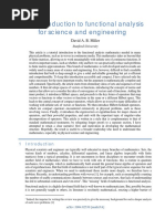 An Introduction To Functional Analysis For Science and Engineering