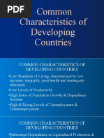 Common Characteristics of Developing Countries