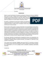 Comunicado Sindicato Ministerio de Relaciones Exteriores 2022