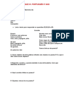 Quiz 01 Português 8º Ano