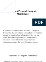 Procedure of Computer Maintenance