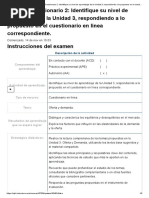 Examen - (AAB01) Cuestionario 2 - Identifique Su Nivel de Aprendizaje de La Unidad 3, Respondiendo A Lo Propuesto en El Cuestionario en Línea Correspondiente