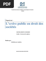 Exposé Ordre Public en Droit Des Societes