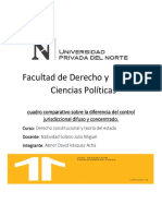 Cuadro Comparativo Sobre Diferencia Del Control Jurisdiccional Difuso y Concentrado. 1