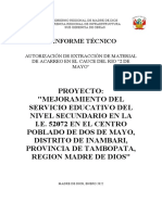 Informe Tecnico Autorización de Extracción de Material de Acarreo en El Rio