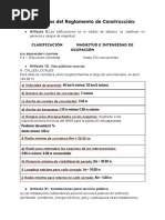 Resumen de Los Requisitos Del Reglamento de Construcción