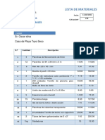 Cotización de Matariales Actualizada