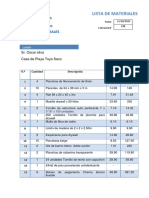 Cotización de Matariales