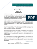 Ley de Los Municipios Del Estado de Quintana Roo