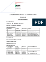 Base de Datos Medios de Comunicacion