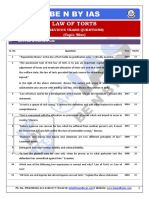 Law of Torts (Previous Years Questions - Topic Wise)