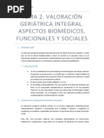 Tema 2. Valoración Geriátrica Integral