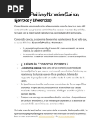 Economía Positiva y Normativa