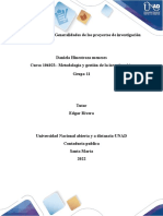 Unidad 1 - Fase 1 Generalidades de Los Proyectos de Investigacion (Metodologia)