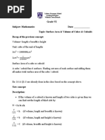 Grade-6 Maths Volume & Surface Area