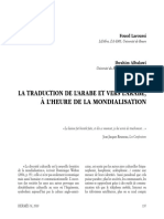 La Traduction de L'Arabe Et Vers L'Arabe, À L'Heure de La Mondialisation