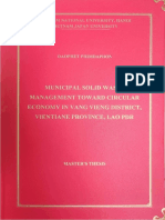 Municipal Solid Waste Management Toward Circular Economy in Vang Vieng District, Vientiane Province, Lao PDR