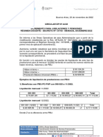 ANSES Normativa CIRCULAR DP 44-2022 INCREMENTO PARA JUBILACIONES Y PENSIONES. RÉGIMEN DOCENTE - DECRETO #137-05 - MENSUAL DICIEMBRE-2022 23/11/2022