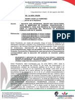 Solicitud de Financiamiento Proy. Agua Potable y Disposición de Excretas Kaquiabamba Vraem