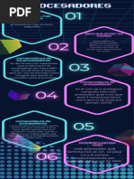 Infografia Listado Hexágonos Retro Futurista Videojuegos Neón Rosa y Turquesa