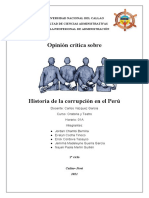 Opinión Crítica Sobre La Historia de La Corrupción en El Perú