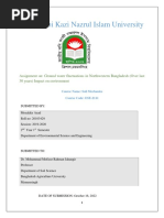 Ground Water Fluctuations in Northwestern Bangladesh (Over Last 30 Years) Impact On Environment Mozakkir Azad (20103429) ESE-2111 Assingment