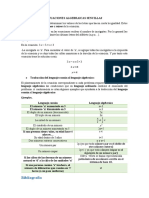 Ecuaciones Algebraicas Sencillas