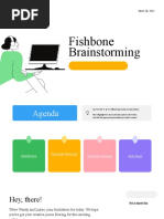 Black and White Green Yellow Basic Fishbone Diagram Brainstorm Presentation