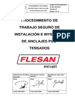 Procedimiento de Trabajo Seguro de Instalación E Inyección de Anclajes Pos-Tensados