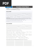 Secondary School Report Recommendation Form