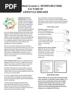 2nd Quarter (Week 1) Lesson 1: MODIFIABLE RISK Factors of Lifestyle Diseases