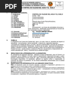 Control de Calidad Del Agua y El Suelo. Sílabo