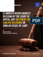 ULS LEGAL INSIGHTS Is Ambayo Joseph Waigo's Decision by The Court of Appeal Any Different From Earlier Decisions On Similar Issues of Law