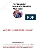 La Participación Ciudadana en La Gestión Municipal