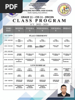 CLASS PROGRAM Grade 11 SY 2022 2023 Final