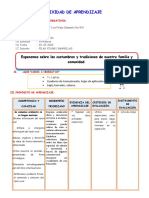 Dia 3 Excom Exponemos Sobre Las Costumbres y Tradiciones de Mi Familia