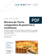 Receta de Tarta Campesina de Puerros y Aceitunas 