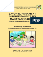 2nd Grading ESP 10 Modyul 8 LAYUNIN PARAAN AT SIRKUMSTANSIYA NG MAKATAONG KILOS Week 7