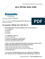 CSS Economics MCQs Sets With Answers