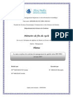 La Mise en Place de Système de Management de La Qualité Selon ISO 9001 V 2015