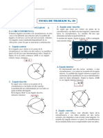 FICHA DE TRABAJO No 40 - Angulos en La Circunferencia