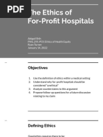 The Ethics of For-Profit Hospitals