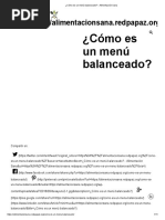 ¿Cómo Es Un Menú Balanceado - Alimentación Sana