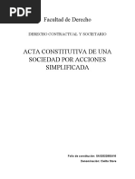 Acta Constitutiva S.A.S