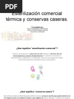 Esterilización Comercial y Conservas Caseras.