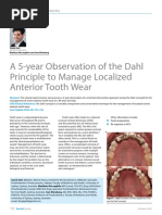 A 5-Year Observation of The Dahl Principle To Manage Localized Anterior Tooth Wear