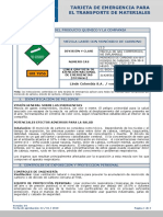 Tarjeta de Emergencia para El Transporte de Materiales: 1. Identificación Del Producto Químico Y La Compañía